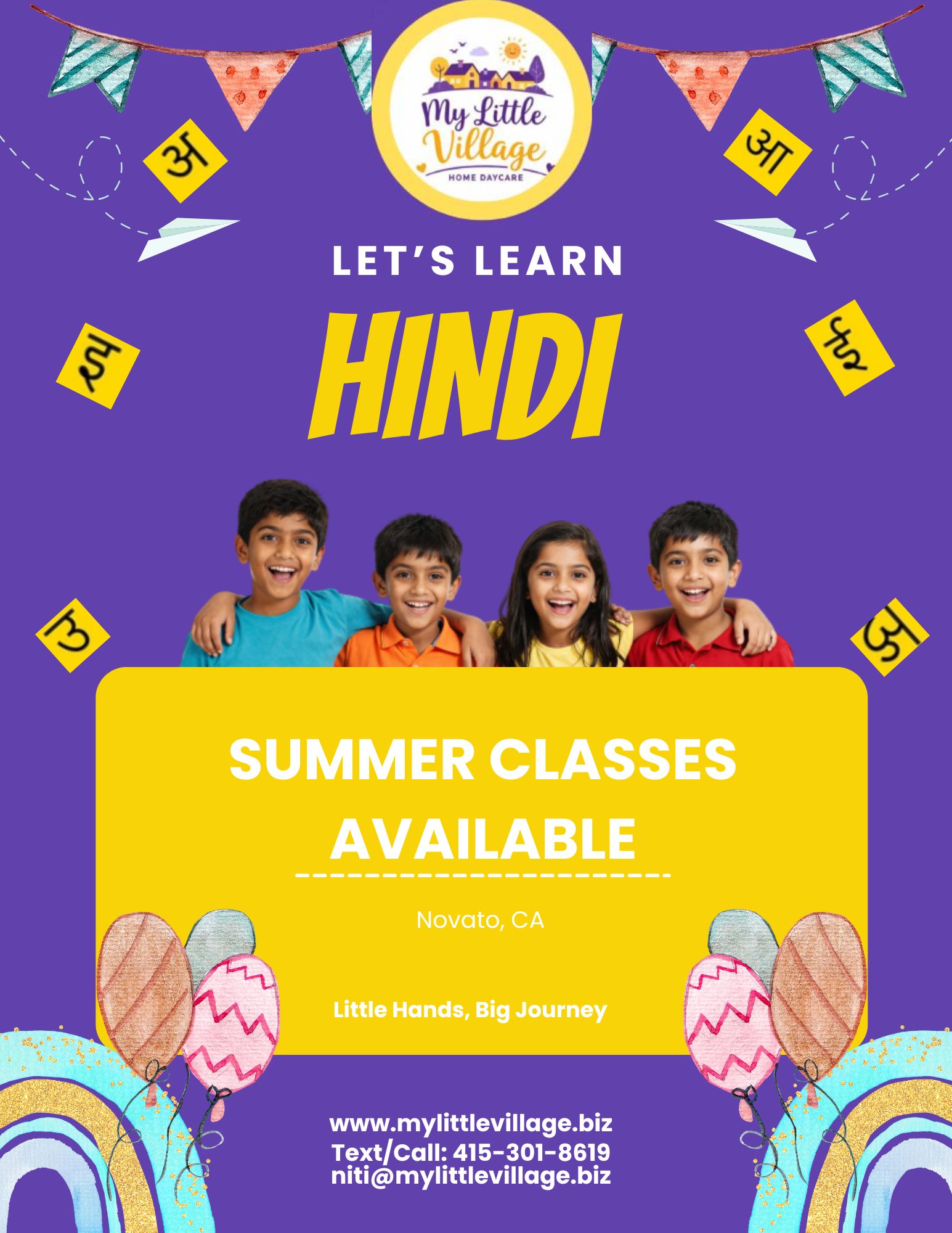 Learn Hindi, summer classes available